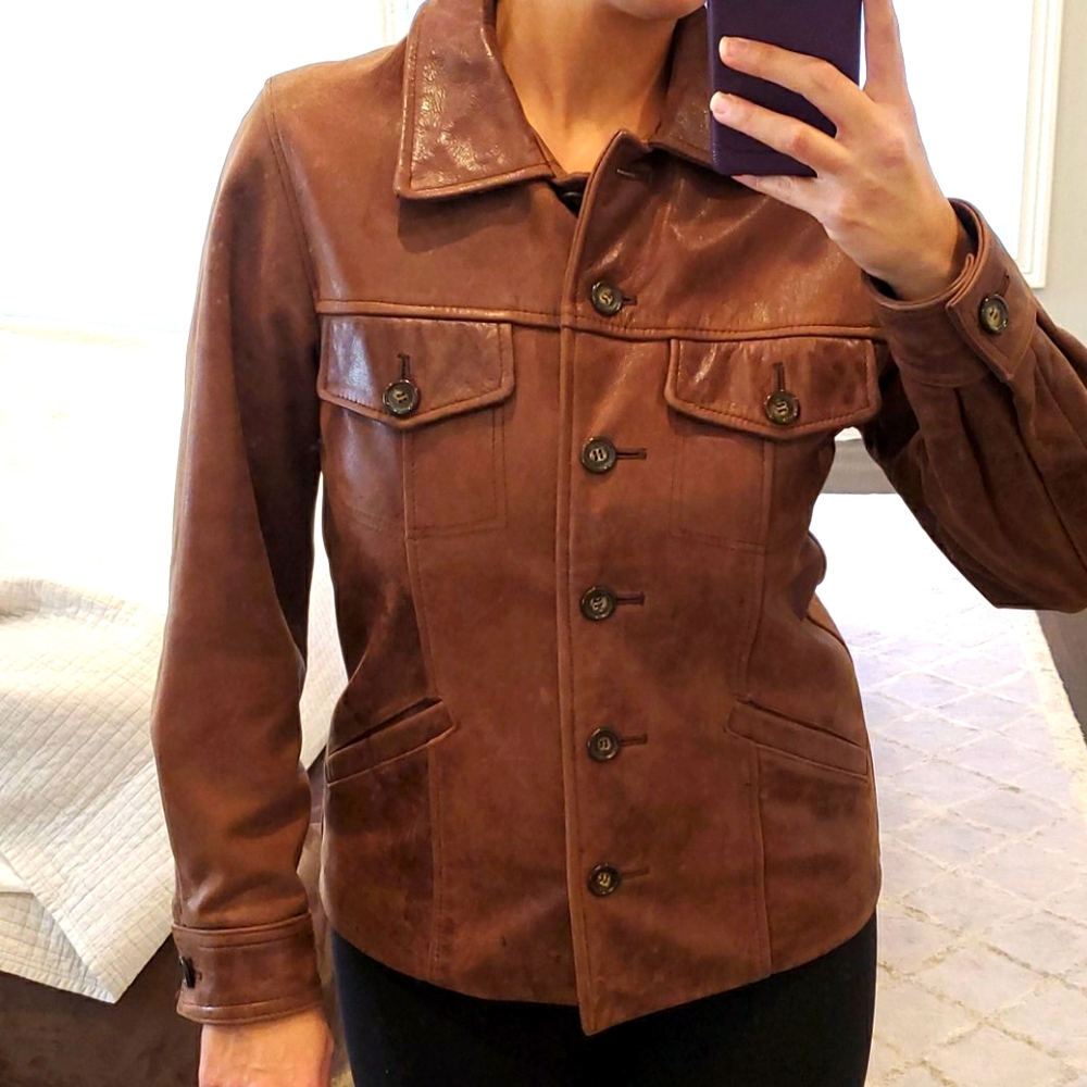 WOMEN'S REM GARSON GENUINE LEATHER JACKET COAT